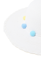 قبعة شمسية للأطفال بكرات بوم بوم